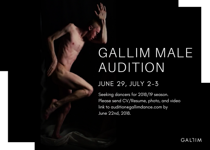 GALLIM 2018 MALE AUDITION // JUNE 29, JULY 2-3