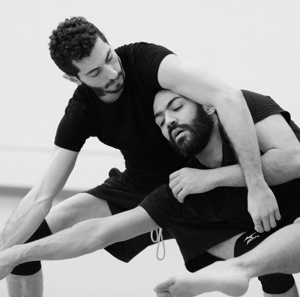 Two dancers holding each other