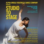 Dancer in white dress reaching with right arm above her head