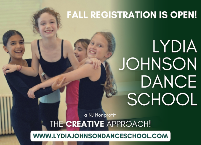 Children in a joyful dance shape for a Lydia Johnson Dance School choreography class.