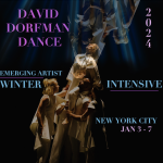 David Dorfman Dance 2024 Winter Intensive graphic featuring (A)Way Out of My Body cast
