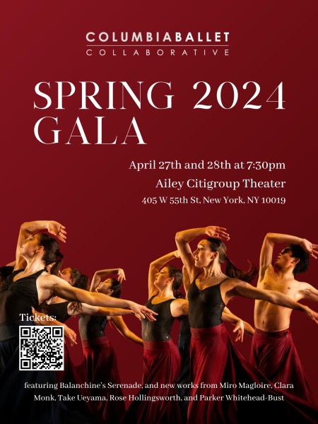 Poster for CBC Spring Gala, featuring dancers on stage.