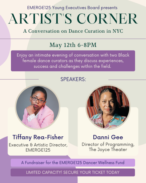 Artists Corner event flyer that contains the same information listed in the event description.