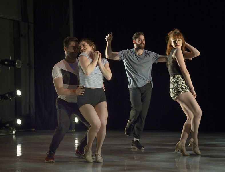 Photo of two women and two men in a jazz dance