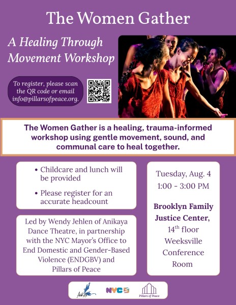 flier for The Women Gather workshop