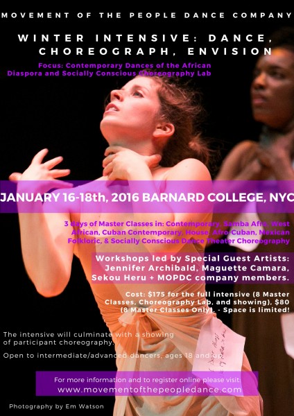 MOPDC's Winter Intensive: Dance, Choreograph, Envision