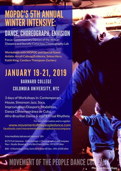 Flyer for MOPDC's Winter Intensive January 19th-21st 2019