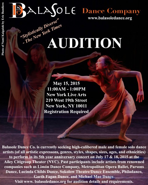 Audition: Male & Female Dancers - BalaSole Dance Co.