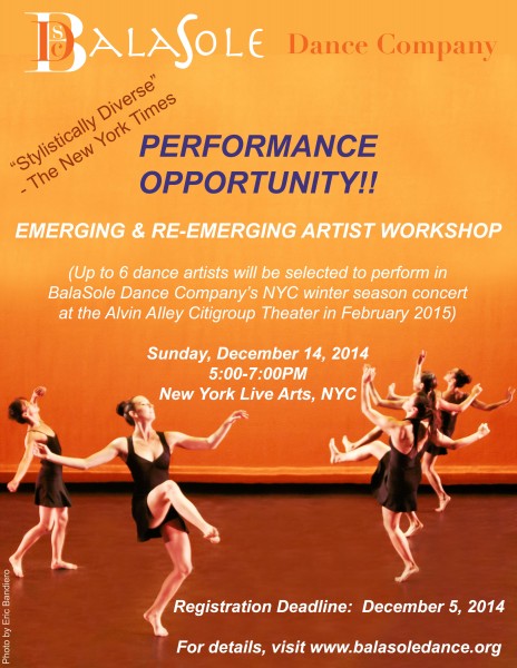 NYC Performance Opportunity - BalaSole Dance Company