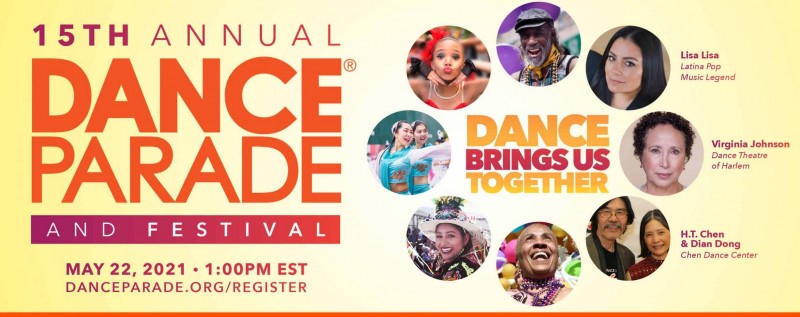 15th Annual Dance Parade interactive Online Festival with Virigina Johnson, Lisa Lisa, H.T. Chen & Dian Dong.