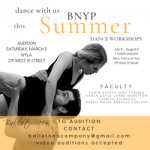 BNYP SUMMER DANCE WORKSHOPS  - AGES 15-