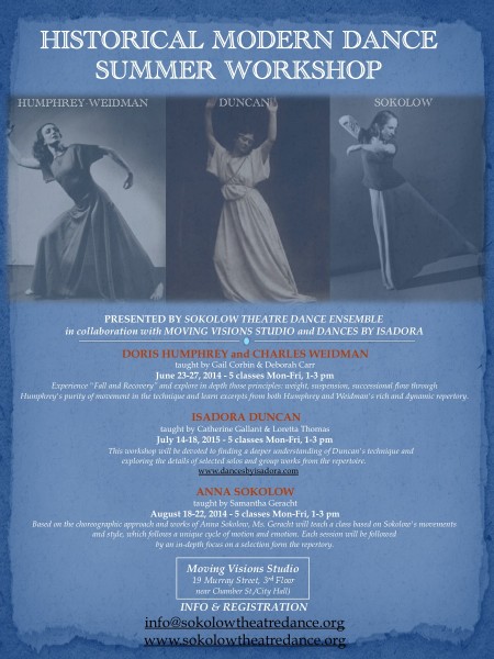 HISTORICAL DANCE SERIES – SUMMER 2014 MASTER WORKSHOPS
