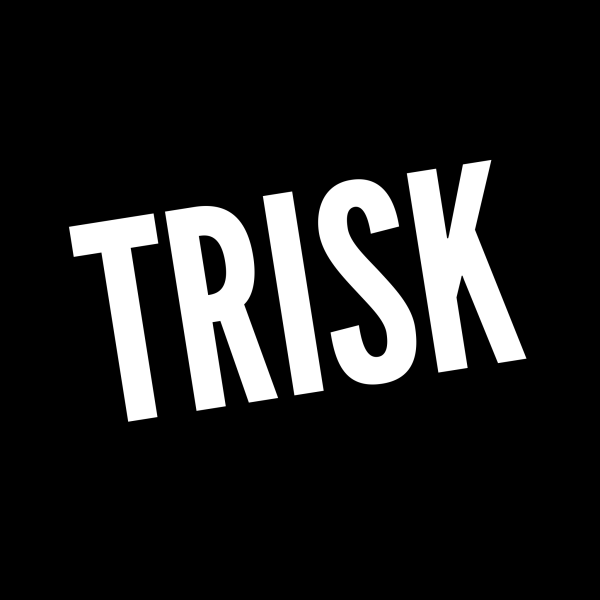 The word TRISK in white block letters on a black background.