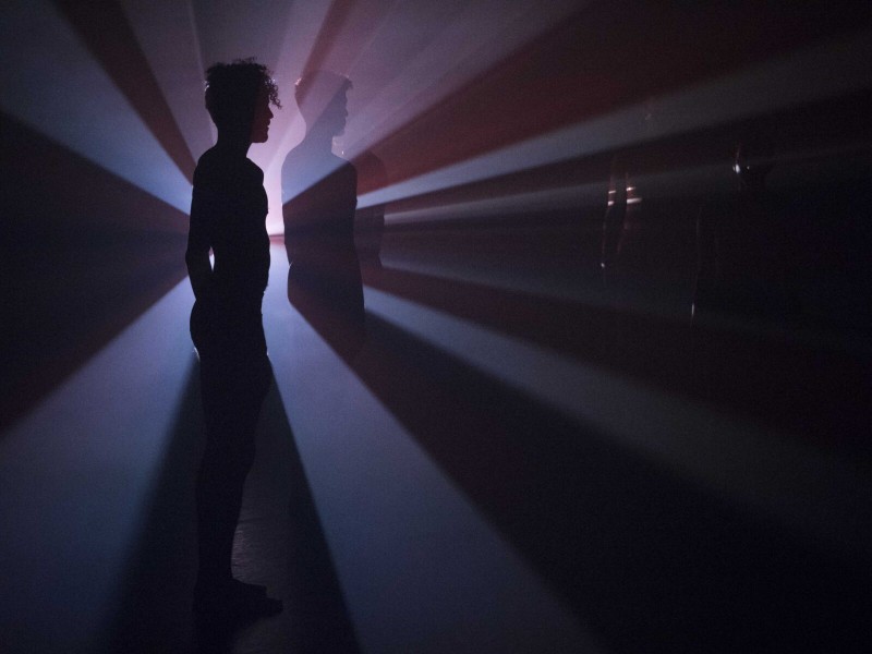 Backlit person silhouette