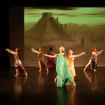 Representative of Ancient Mespoptamia. 5 visible dancers are visible reaching out in supplication.