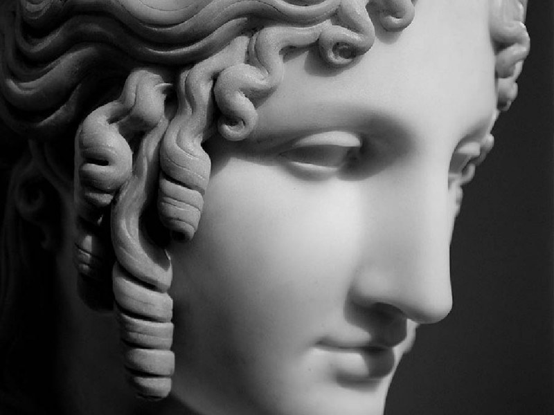 Head of sculpture of Helen of Troy