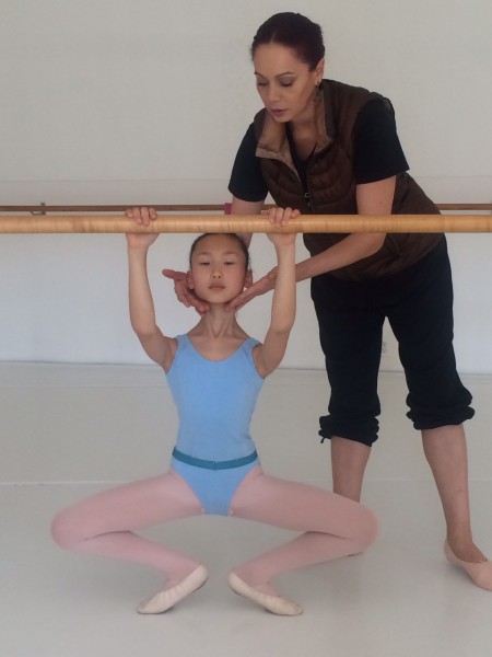 At the barre with director Carole Alexis