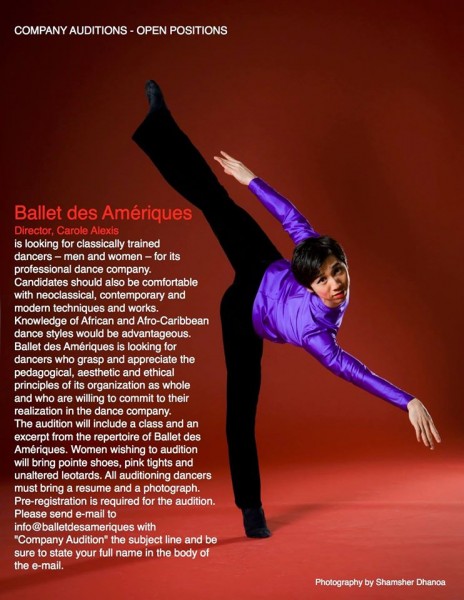 COMPANY AUDITIONS - OPEN POSITIONS