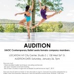 XAOC Contemporary Ballet - Audition for female dancers, January 26, 2018