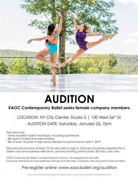 AUDITION - XAOC Contemporary Ballet seeks dancers