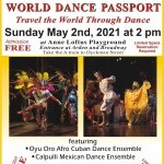 Event Flyer for World Dance Passport featuring Photos of Mexican and Afro Cuban dancers