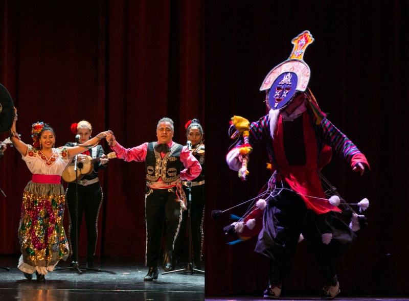 collage of mexican and tibetan dance