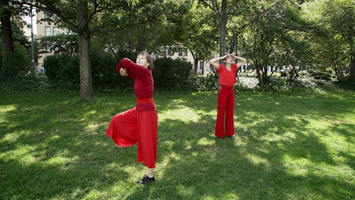 Beth Soll and Abby Dias in the film Two Red Solos, A Formal Response