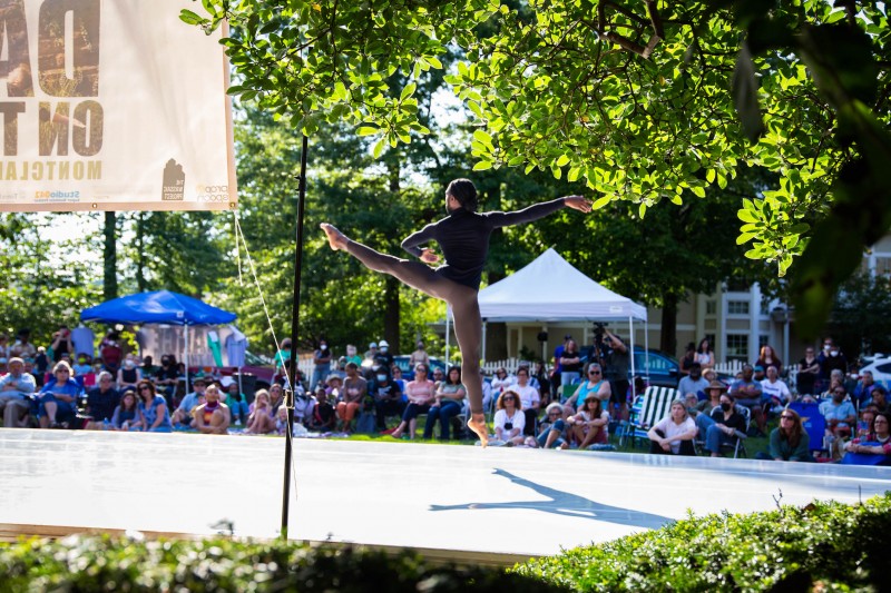 Chalvar Monteiro, Alvin Ailey principal dancer, performing excerpts from Merce Cunningham&rsquo;s &ldquo;Landrover at Dance on the Lawn 2021