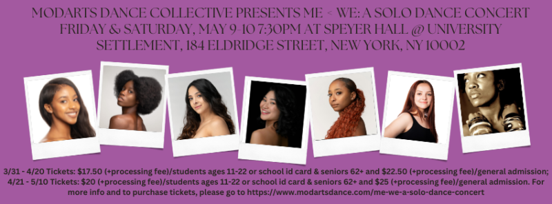 There are snapshots of 7 women identifying headshots behind a deep lavender color.