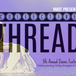 An African American woman facing away from the audience reaching up to the ceiling with her right arm