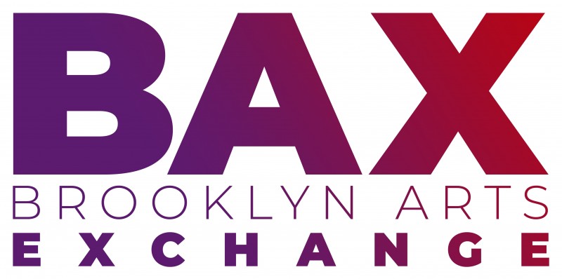 BAX Stacked Logo in gradient deep purple to deep red. 