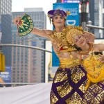 Carlos Fittante and Nani Devi performed the Balinese dance, Oleg Tambulilingan, in Times Square for Dancers Responding to AIDS. 