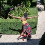 Dancer in garden maze