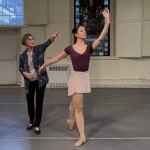 Diana Byer instructing dancer with port de bras
