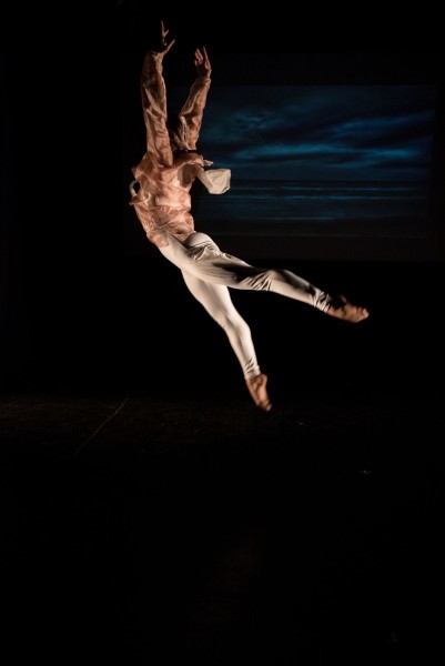 Dancer flying in the air