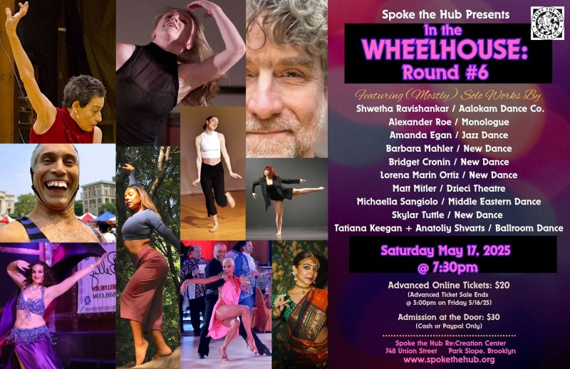 Spoke the hub presents Wheelhouse Round #6. A performance event of mostly solo work from featured artists.