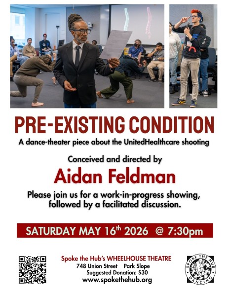 Please join us for an informal sharing of dance/theatre by Aidan Feldman