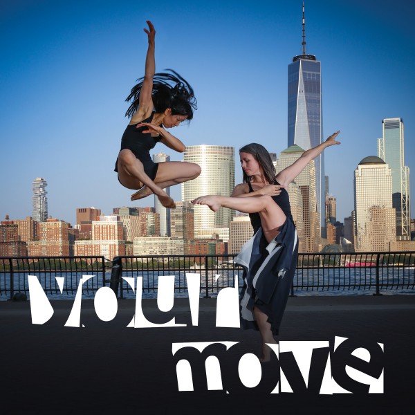 two dancers jumping in front of the new york city skyline