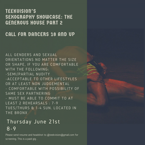 Sexography Showcase Auditions Info