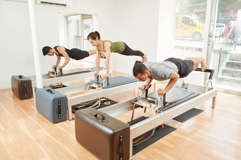 Push ups on the reformers