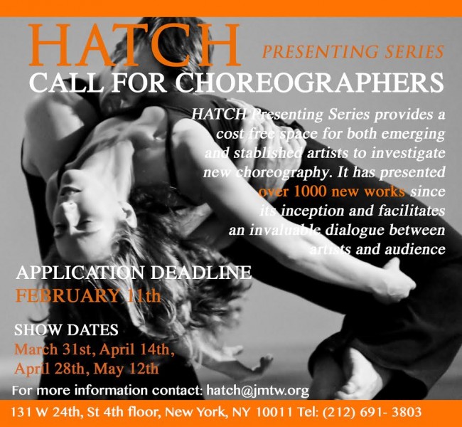 HATCH Call for Choreographers - Spring 2018