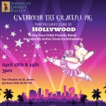 Gwendolyn leaps over an image of Hollywood