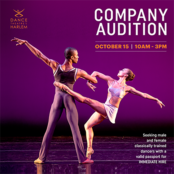 Dance Theatre of Harlem Company Audition October 15th 10am-3pm