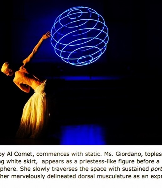 Dancer silouhette with blue sphere