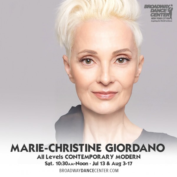 Marie-Christine headshot with broadway dance center teaching writing.