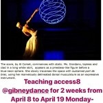 Dancer silouhette with blue sphere