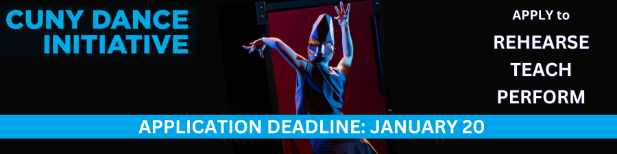 dancer with back to audience, wearing a mask on reverse against a red door and black background