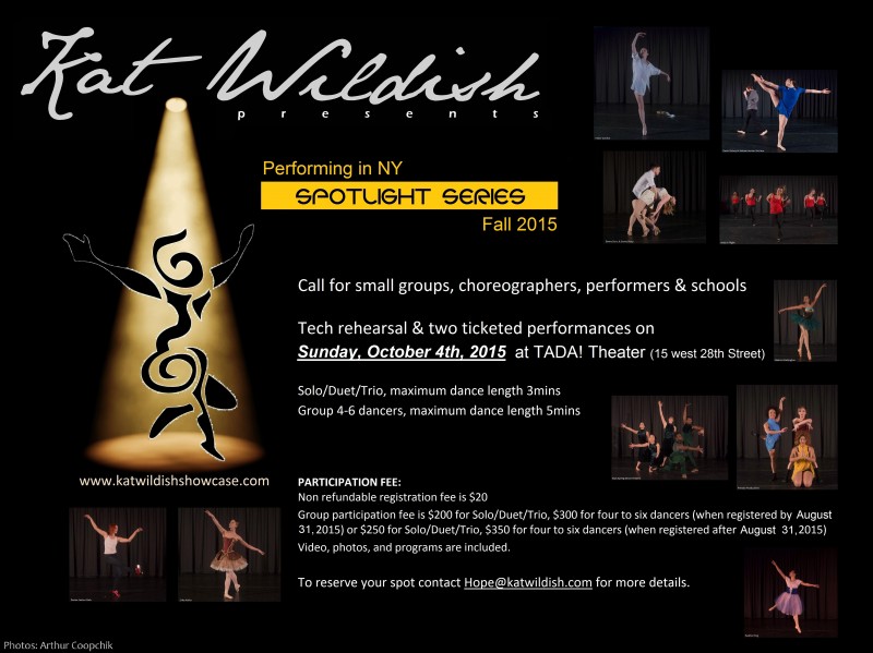 Performing in NY - Spotlight Series call for dancers, choreographers and small companies