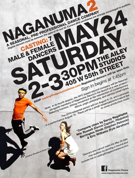 Naganuma 2 Auditions- May 24th 2014- Casting 7 Male & Female Dancers