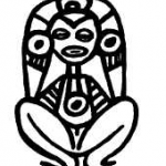 A photo of Atabey the Taino Goddess the represents mother earth and water